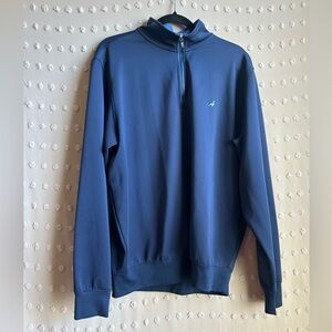 Fairway & Greene F&G Tech Quarter Zip Golf Pullover Sz L Navy Blue